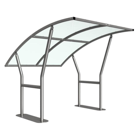 Cambridge Cycle Shelter with polycarbonate curved roof.