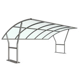 Twin wall polycarbonate roof on Cambridge Cycle Shelter.