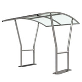 Canterbury Cycle Shelter with polycarbonate curved roof, 3m wide, front view.