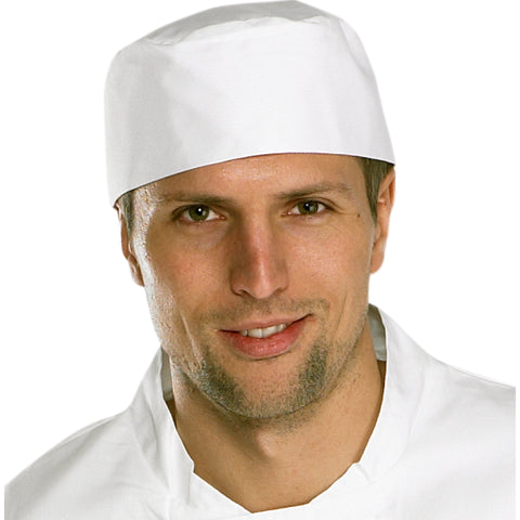 White Chef's Skull Cap made from 100% Cotton for Comfortable Fit