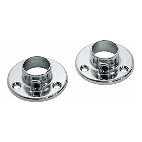 Enhance garment storage with our Chrome Wardrobe Rail Wall Sockets 19mm fittings. Perfect for furniture manufacturing and domestic applications. Easy to install and designed for 19mm & 25mm diameter rails.