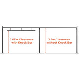 double-fixed-height-restrictor-for-two-lanes-restriction-overhead-low-clearance-vehicle-gates-access-control-toll-booths-car-parks-enforcement-HGV-warning-industrial-commercial-sites-warehouses-theme-parks-residential-shopping-centres-stadium-parking