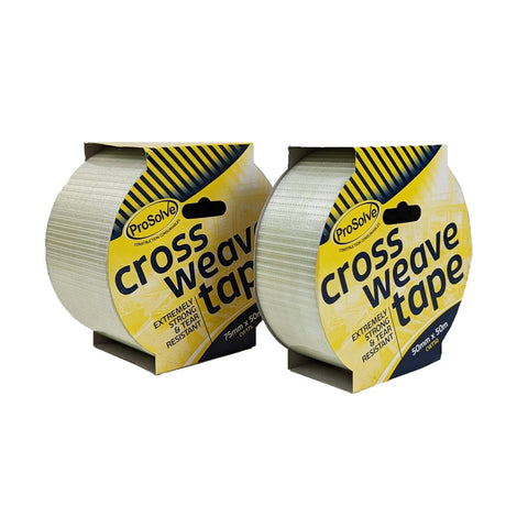 Our Cross Weave Tape: The Ultimate Heavy-Duty Solution for Industrial Packaging. Reinforced with Glass Fiber Strands for Unmatched Strength and Tear Resistance. High Tack Adhesive and Very High Tensile Strength for Reliable Closure and Reinforcement. Ideal for Bundling Heavy Items, Securing Pallets, and Reinforcing Cartons. 