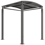 Cycle shelter or walkway cover with durable galvanised curved roof.