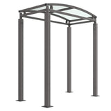 Denham Cycle Shelter with clear PETG roof, galvanised mild steel construction.