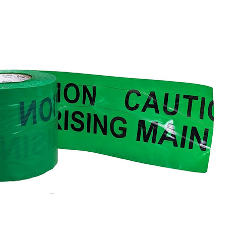 Detectable Underground Warning Tape, featuring highly visible coloured plastic mesh, is a robust solution designed to identify the presence of underground pipes or services. Crafted from durable 130-micron Polypropylene, this tape incorporates two stainless silver wires, making it easily detectable from the surface. 