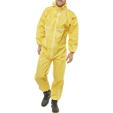 Type 3/4/5/6 protective coverall with zip front and storm flap