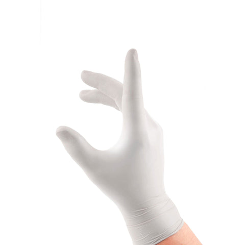 White Latex Examination Disposable Gloves Box of 1000 - High-Quality Protective Gear for Sensitive Work - Ambidextrous, Easy Pull-On Design