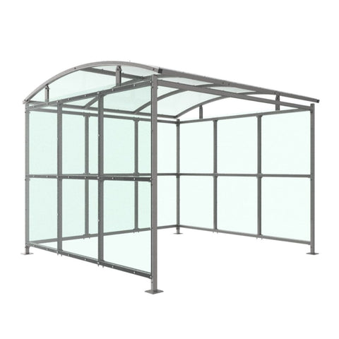 Dodford Multi-Use Shelter with clear PETG cladding, versatile design.