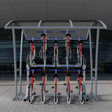 double-stack-bike-stand-cycle-bicycle-storage-parking-parking-rack-galvanised-stainless-steel-powder-coated-custom-RAL-durable-industrial-outdoor-sturdy-schools-highschool-college-university-public-spaces