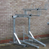 double-stack-bike-stand-cycle-bicycle-storage-parking-parking-rack-galvanised-stainless-steel-powder-coated-custom-RAL-durable-industrial-outdoor-sturdy-schools-highschool-college-university-public-spaces