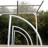 Duston Cycle Stand with flanged feet, ideal for bolting on surfaces.