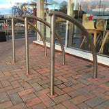 Duston Cycle Stand for secure bicycle parking, compatible with multiple lock types.