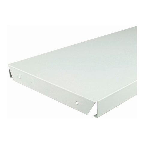 White Element Type Twin Slot Steel Shelves - 600mm Long - 200mm to 350mm Deep - E-32 Compatible - Supported by Element Type Brackets - Blade or Continuous Bracket - Anti-Microbial Finish