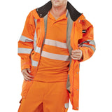 Elsener Hi-vis 7-in-1 Jacket And Bodywarmer Waterproof Orange - Versatile, All Seasons, Breathable, Removable Hood, Phone Pocket