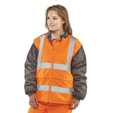 Elsener Hi-vis 7-in-1 Jacket And Bodywarmer Waterproof Orange - Versatile All Seasons, Breathable Shell, Removable Hood, Phone Pocket