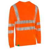 Orange Hi-vis Recyclable Sweatshirt with 280 gsm Fleece Pique Fabric - Eco-friendly Wear