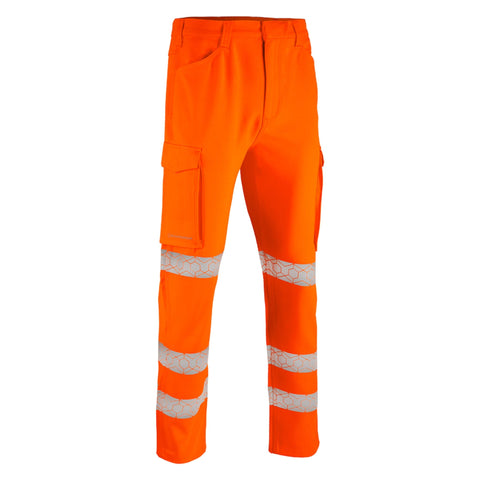 Envirowear Hi-Vis Recyclable Trousers - Orange with 240gsm 100% polyester twill fabric