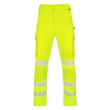 Envirowear Hi-Vis Recyclable Trousers - Saturn Yellow with durable 240gsm polyester pique fabric