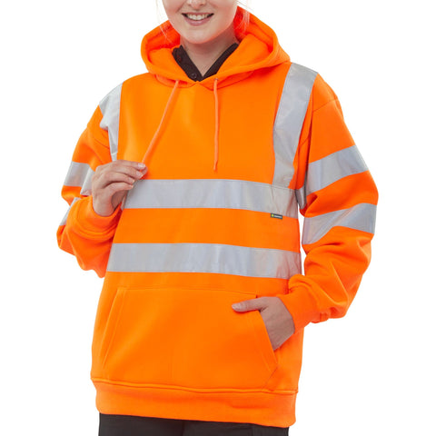 Essential Pull-over Hi-vis Hoodie - Orange