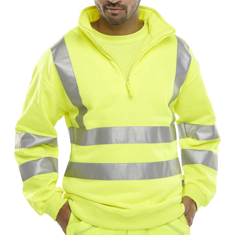 Professional Saturn Yellow Hi-vis Quarter Zip Sweatshirt