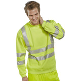 Durable Polyester Hi-vis Jumper in Saturn Yellow with Reflective Detailing