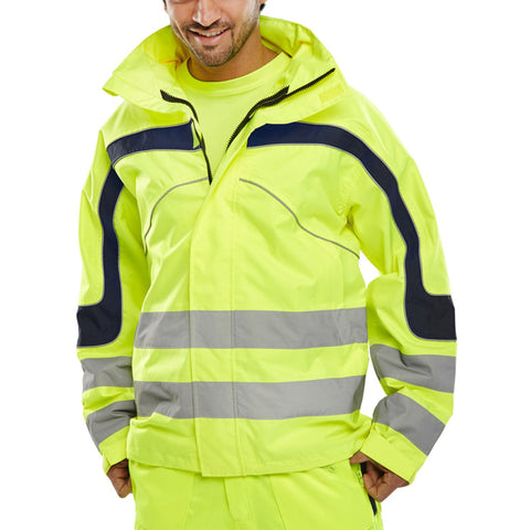 Eton Hi-Vis Breathable Jacket Saturn Yellow front view