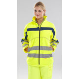 Eton Hi-vis Soft Shell Jacket Saturn Yellow/Navy Blue | Windproof | Fleece Backed | Breathable Fabric | Hand Warmer Pockets