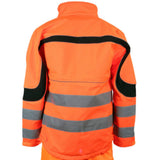 Eton Hi-vis Soft Shell Jacket Orange/Black | Hi-Vis | Windproof | Fleece Backed | Adjustable Cuffs | Retro-Reflective Tape