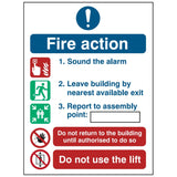 fire-action-5-point-action-sign-safety-extinguisher-signage-fire-evacuation-escape-hazard-identify-locate-instruct-prevention-regulations-compliance-gear-self-adhesive-rigid-PVC-foam-high-impact-polystyrene-photoluminescent-polycarbonate