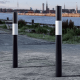 black-white-round-fixed-bollard-crash-impact-high-anti-ram-vehicle-safety-perimeter-security-crash-tested-heavy-duty-outdoor-street-furniture-pedestrian-modern-urban-public-space-carpark-building-protection-commercial-industrial