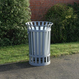 Galvanised Flared Top Litter Bin with Rockingham furniture style