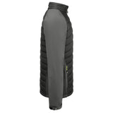 Flex Workwear Padded Jacket - Black/Grey with Chin Guard and Storm Flap.