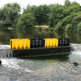 flood-fence-containment-flood-prevention-control-barrier-protection-water-mitigation-floodwall-defence-walls-barricades-emergencies-yellow-black-lightweight-slimline-reusable-portable-ABS-plastic-durable-robust-emergency