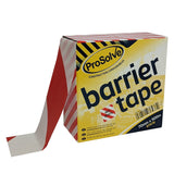 Diagonal Striped Barrier Tape - Red/White & Black/Yellow Zebra Tape - 70mm x 500m - Polyethylene Plastic - 30 Micron Thickness - Indoor and Outdoor Use - Non-Adhesive - Dispensing Box Included