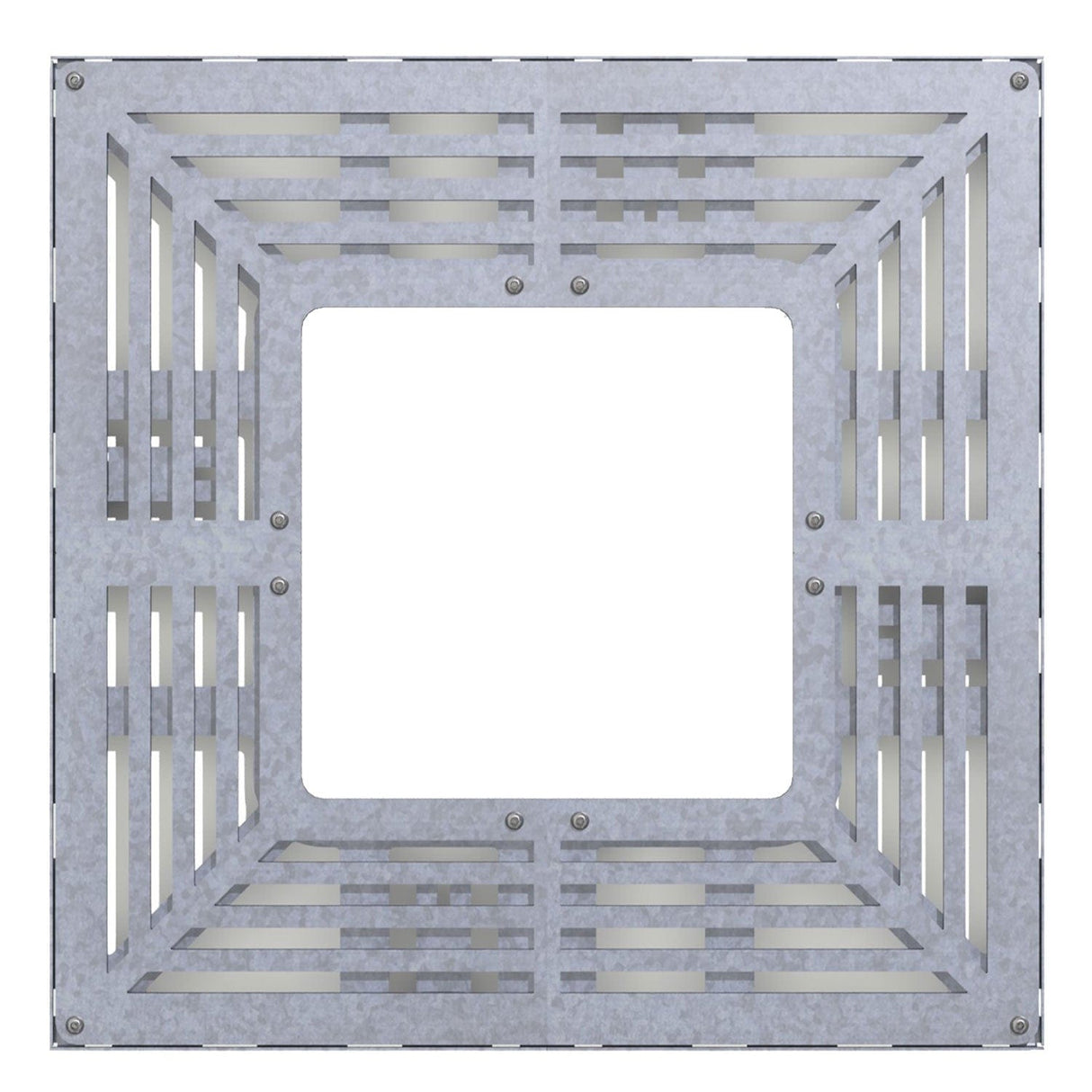 galvanised steel tree grille with a square open