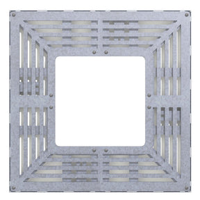 galvanised steel tree grille with a square open