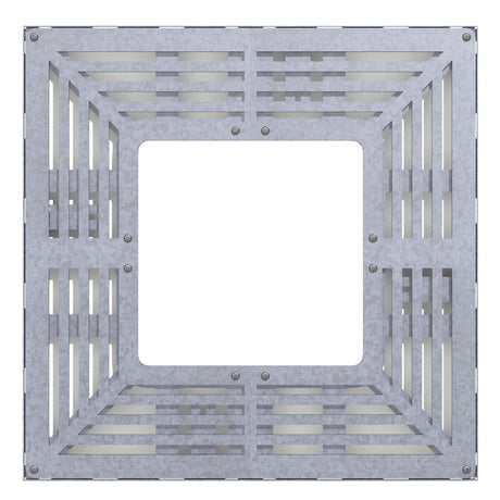 galvanised steel tree grille with a square open