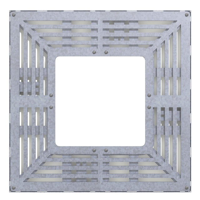 galvanised steel tree grille with a square open