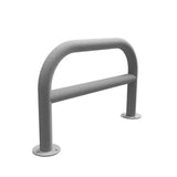 Galvanised steel hoop perimeter barrier with horizontal rail