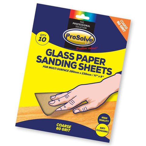 Premium quality glass sanding paper designed for home and industrial use, suitable for wood, plastics, and various grits. Resistant to clogging, ideal for heavy deposits, finishing, and polishing. Enhanced with Quartz and a flexible C-weight backing paper.