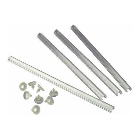 Glass Shelf Inserts for 'U' Twin Slot Brackets - Pack of 4 Plastic Lengths & 8 Suckers - Provides Grip for Glass Shelf - Safe Use on Twin Slot Brackets