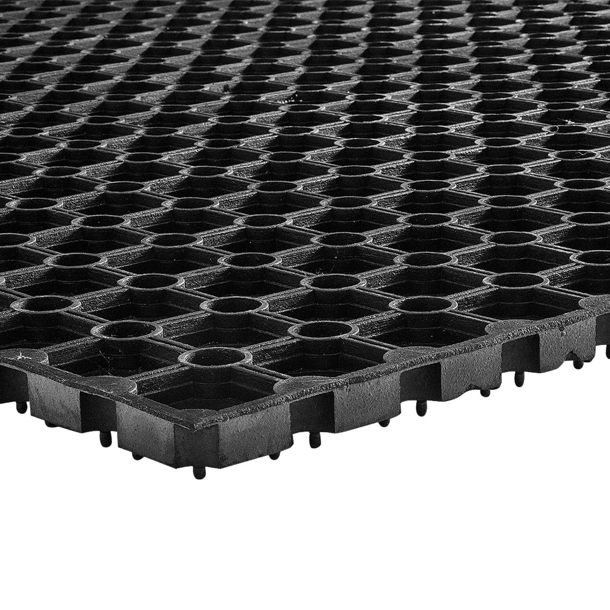 Black perforated mat 