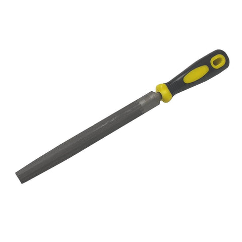 Yellow/Black Professional Grade File with Comfortable Handle | Double Cut and Safe Edge | Combines Flat and Round File Features | High Cutting Rate | Ideal for DIY or Professional Use