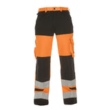 Hertford Hi-vis Two Tone Trousers - Orange/Black with Adjustable Waist and Multiple Pockets