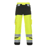 Hertford Hi-vis Two Tone Trousers - Saturn Yellow/Black with Adjustable Waist and Multiple Pockets