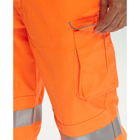 High Visibility Railspec Worker Trousers - Orange | Durable 80-20 Polyester Cotton, Triple Sewn Seams
