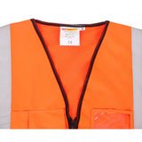 Orange Hi Vis Executive Vest - Polyester, Retro-reflective Tape