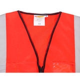 Executive Waistcoat - Red, Retro-reflective Tape, Polyester