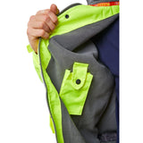 Fleece-lined High-Vis Bomber Jacket with press stud flap